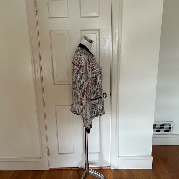Elie Tahari Brooke Womens Jacket Multicolor Tweed Bomber Blazer $448 M Read - Picture 4 of 13